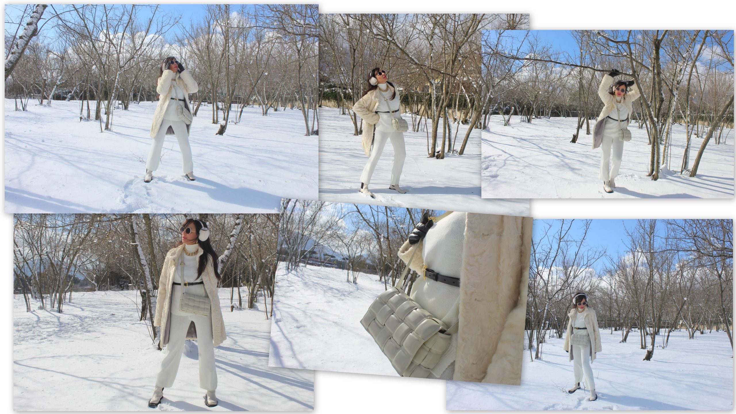 white and gold layering outfit winter time Paola Lauretano