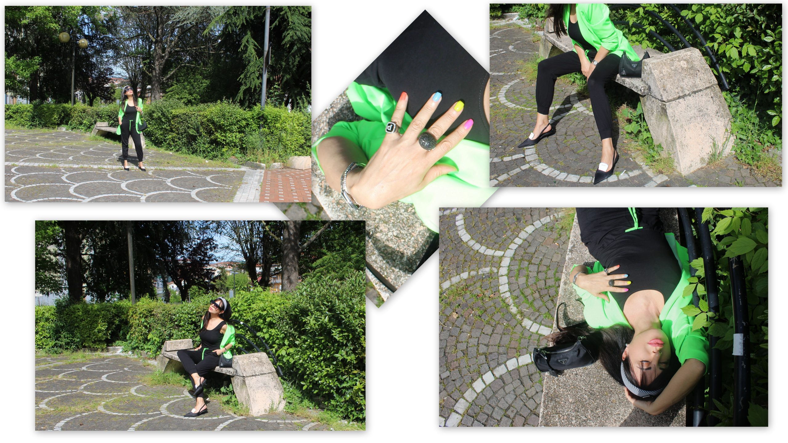 Green and Black Spring Trend Outfit Ideas Prada Shoes Paola Lauretano