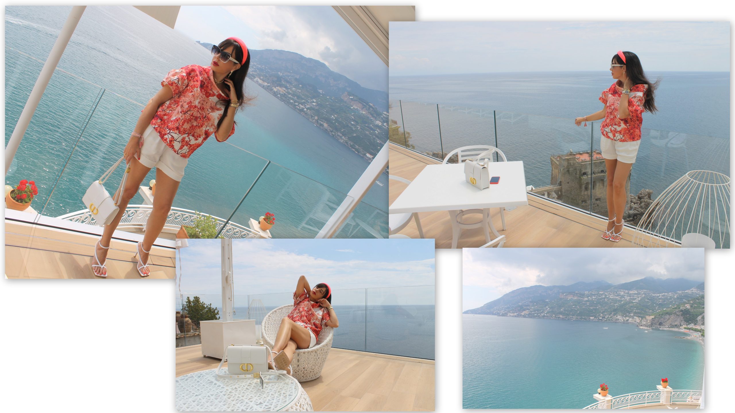 Amalfi Coast Dreamy Staycation Aesthetic Pink and White Dior and Bottega Veneta Look Paola Lauretano