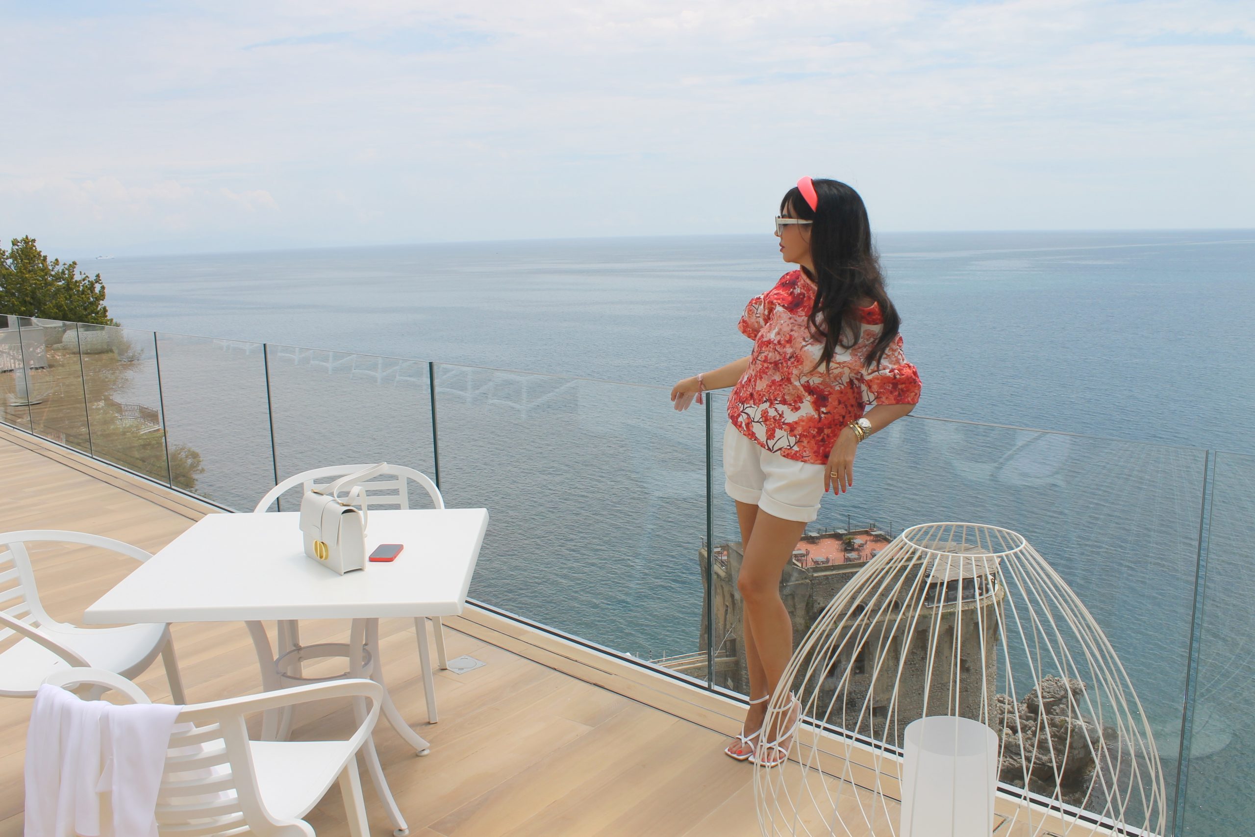 Amalfi Coast Dreamy Staycation Aesthetic Pink and White Dior and Bottega Veneta Look Paola Lauretano