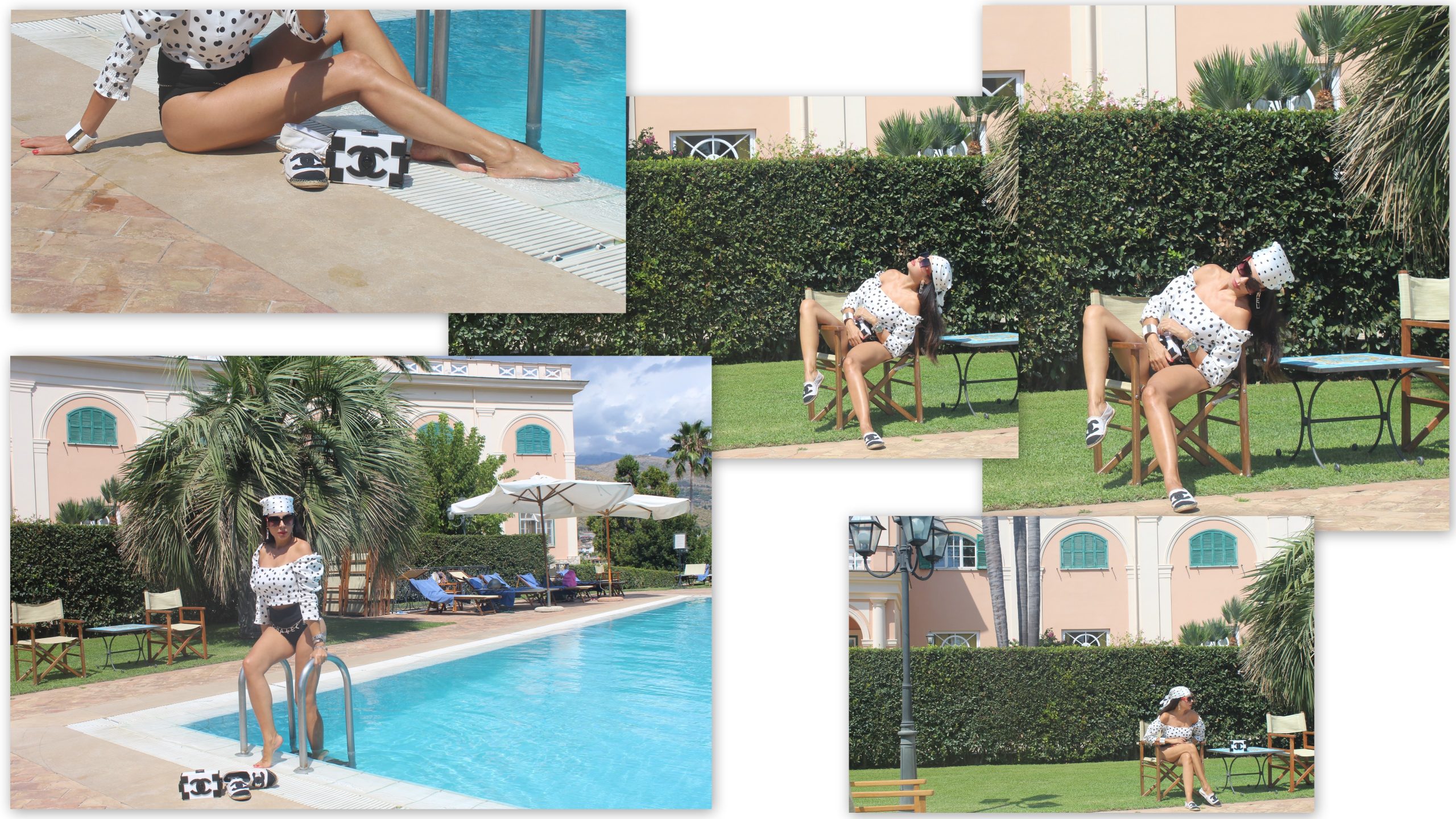Summer Vacation Chanel beachwear lookbook black and white trend Gaeta Paola Lauretano