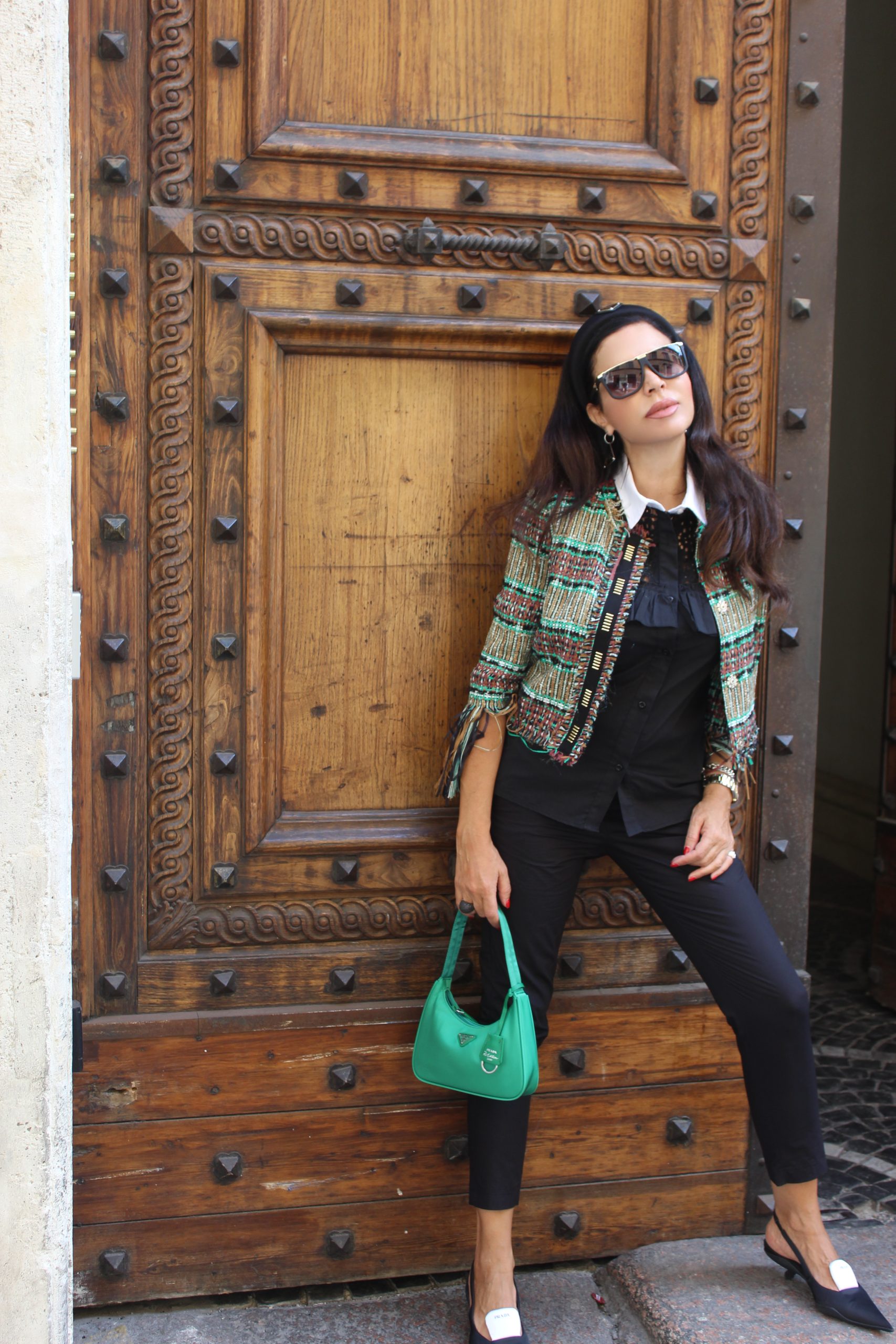 Rome Roma Amor Travelling in Italy A Weekend in Rome Black and Green Fall Total Look IMPERIAL total look  PRADA tutti gli accessori