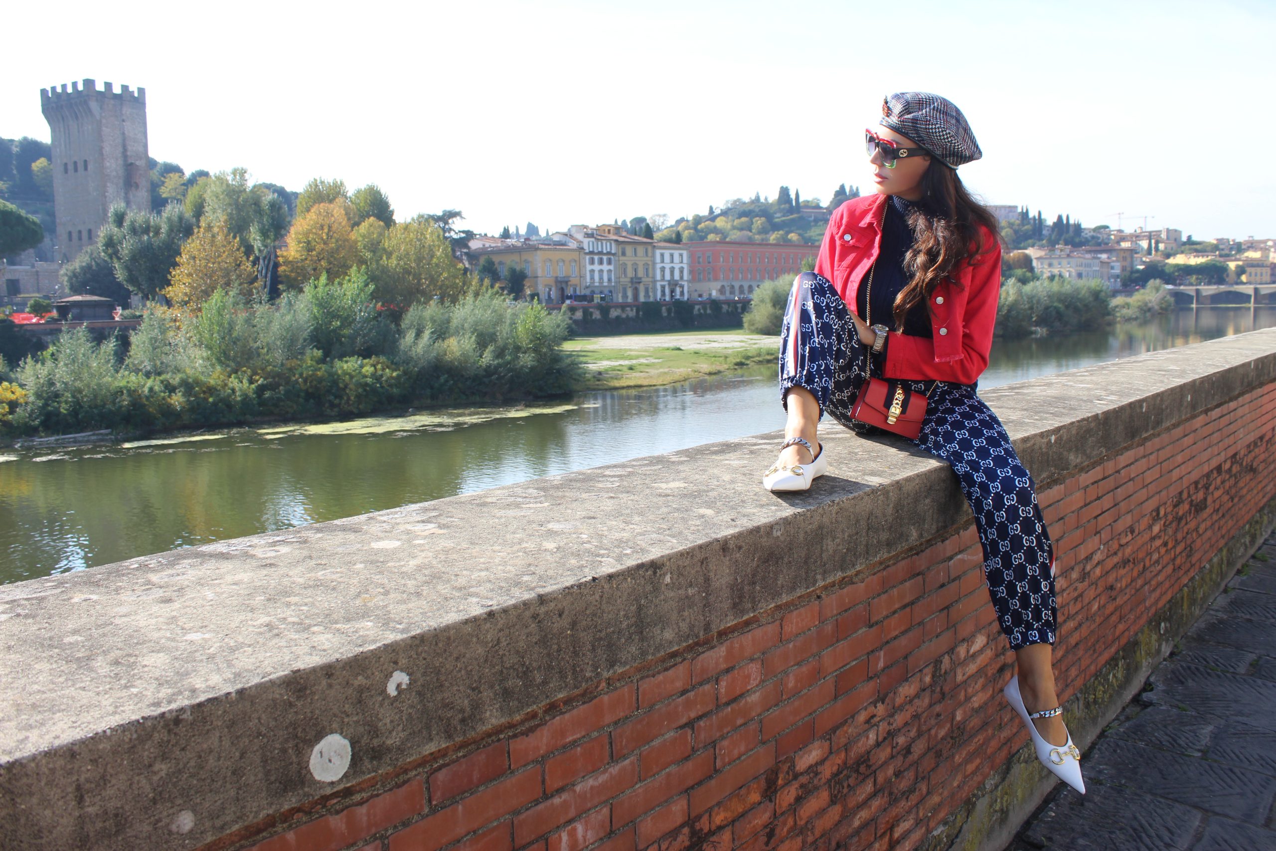 Florence Weekend Firenze Italy Getaway Visit Italy Visit Florence Fall trends ROMWE denim cropped Jacket GUCCI total look
