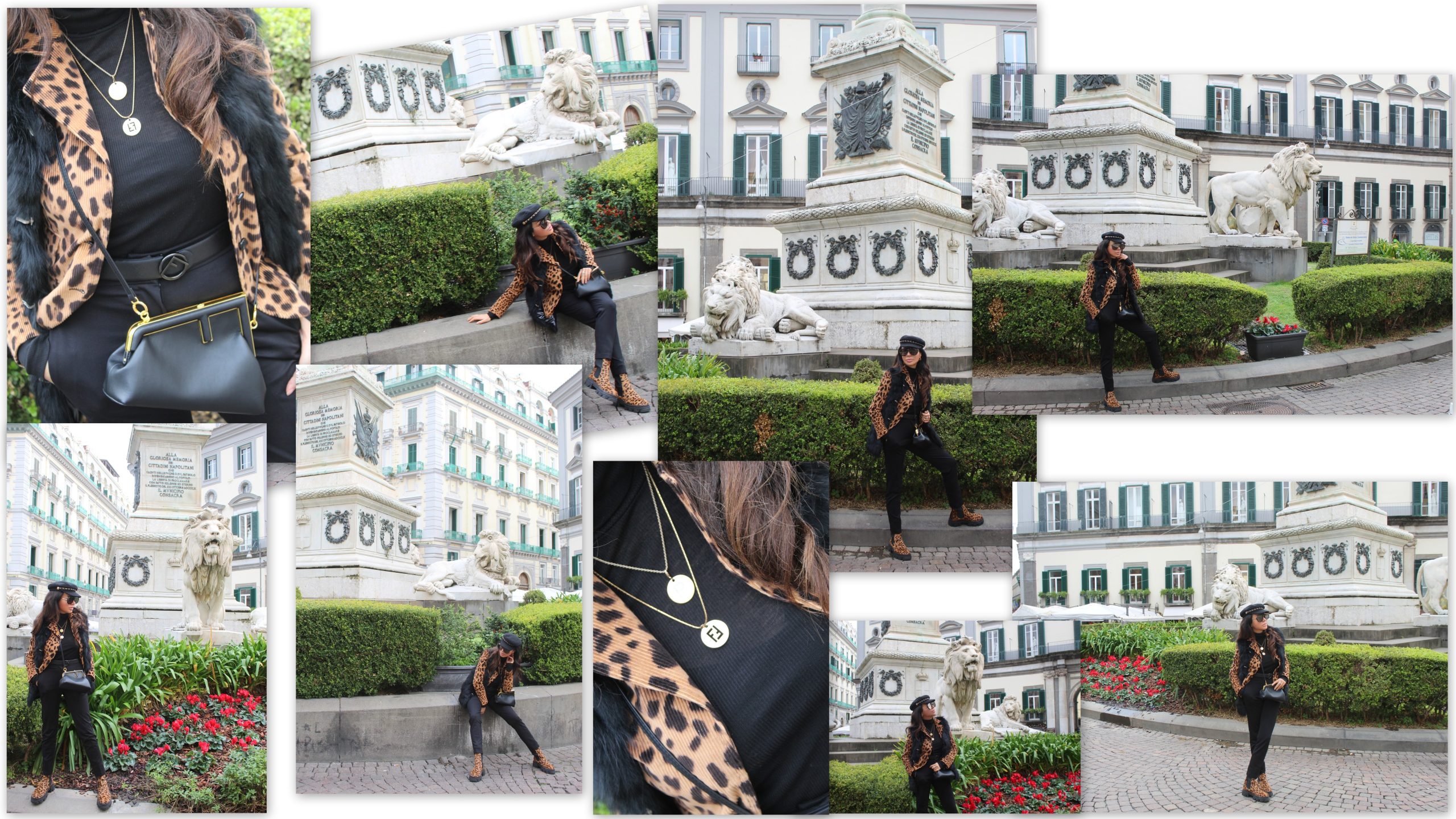 Naples Animalier Trend PINKO fur coat DOLCE & GABBANA blazer and pants  FENDI accessories Paola Lauretano