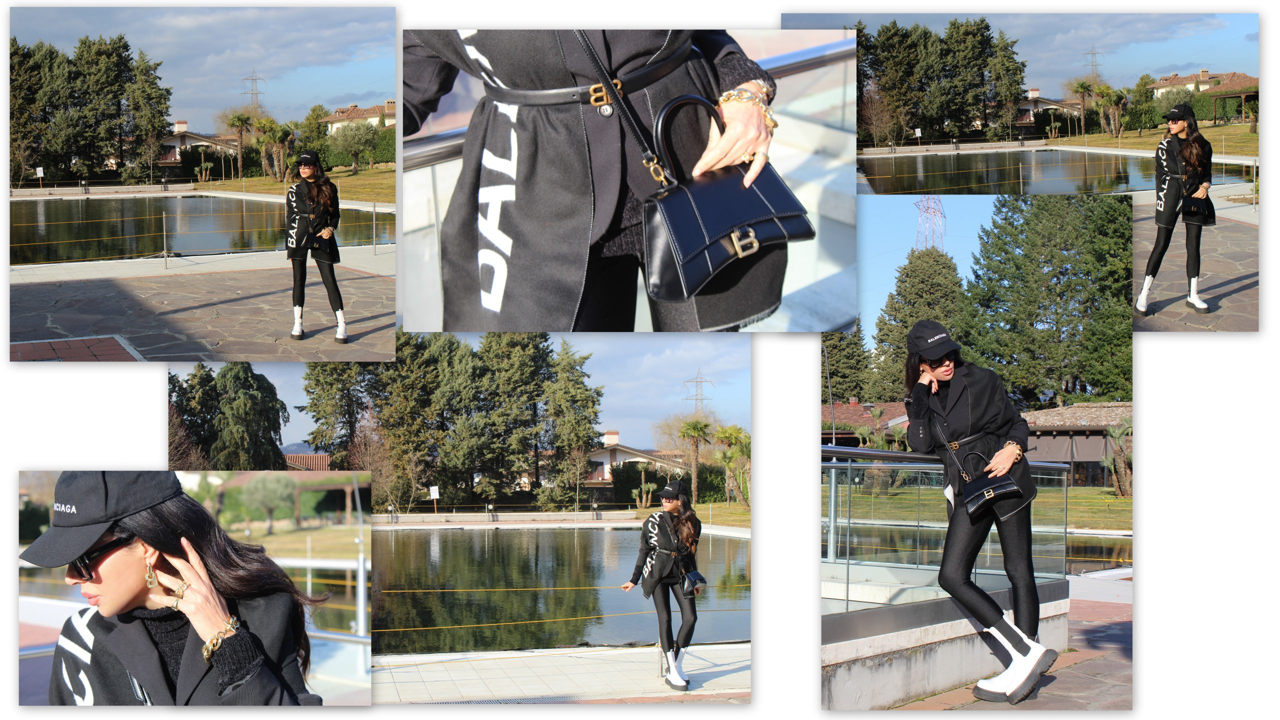 Total Black Chunky Boots PAOLONI blazer  ZARA leggings  BALENCIAGA accessories Paola Lauretano 