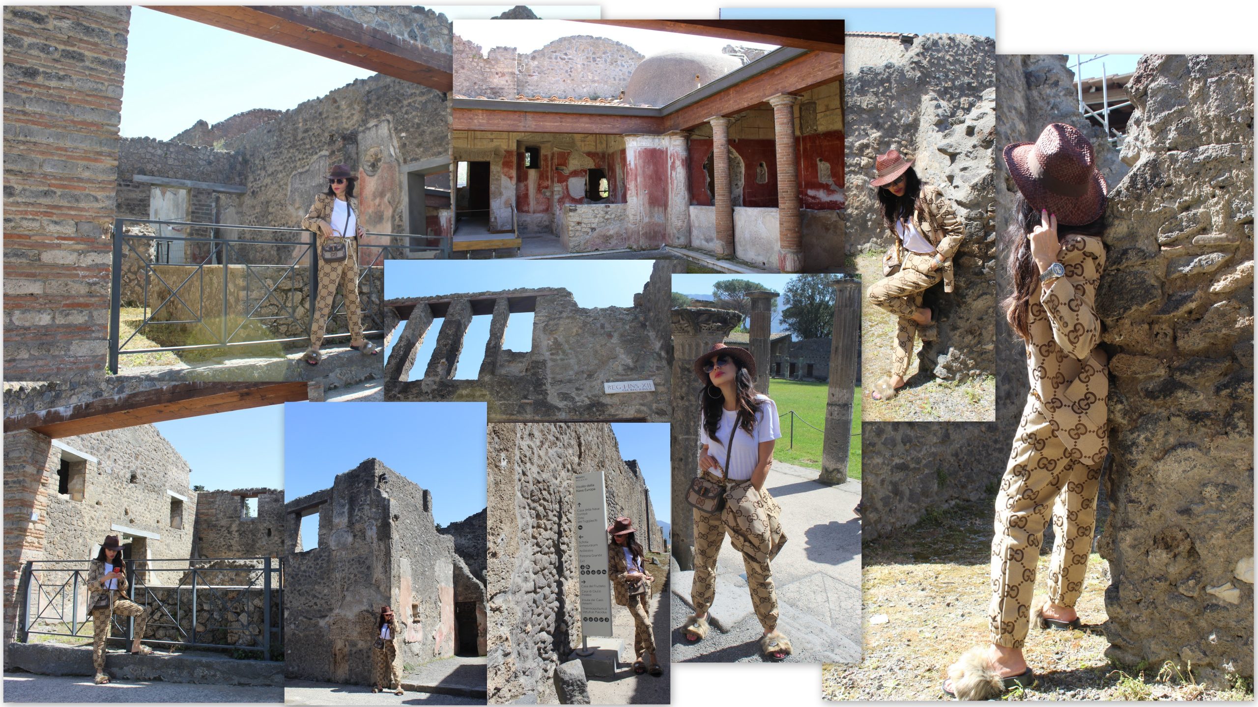 Pompei archeological site GUCCI total look Pompei Campania Art and History Lookbook 