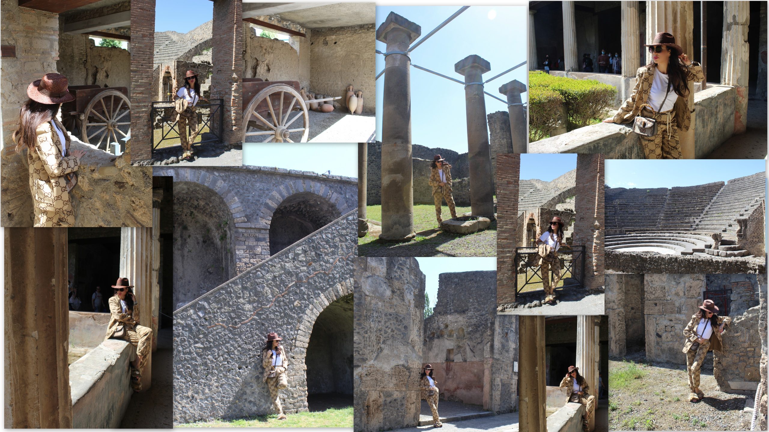 Pompei archeological site GUCCI total look Pompei Campania Art and History Lookbook 