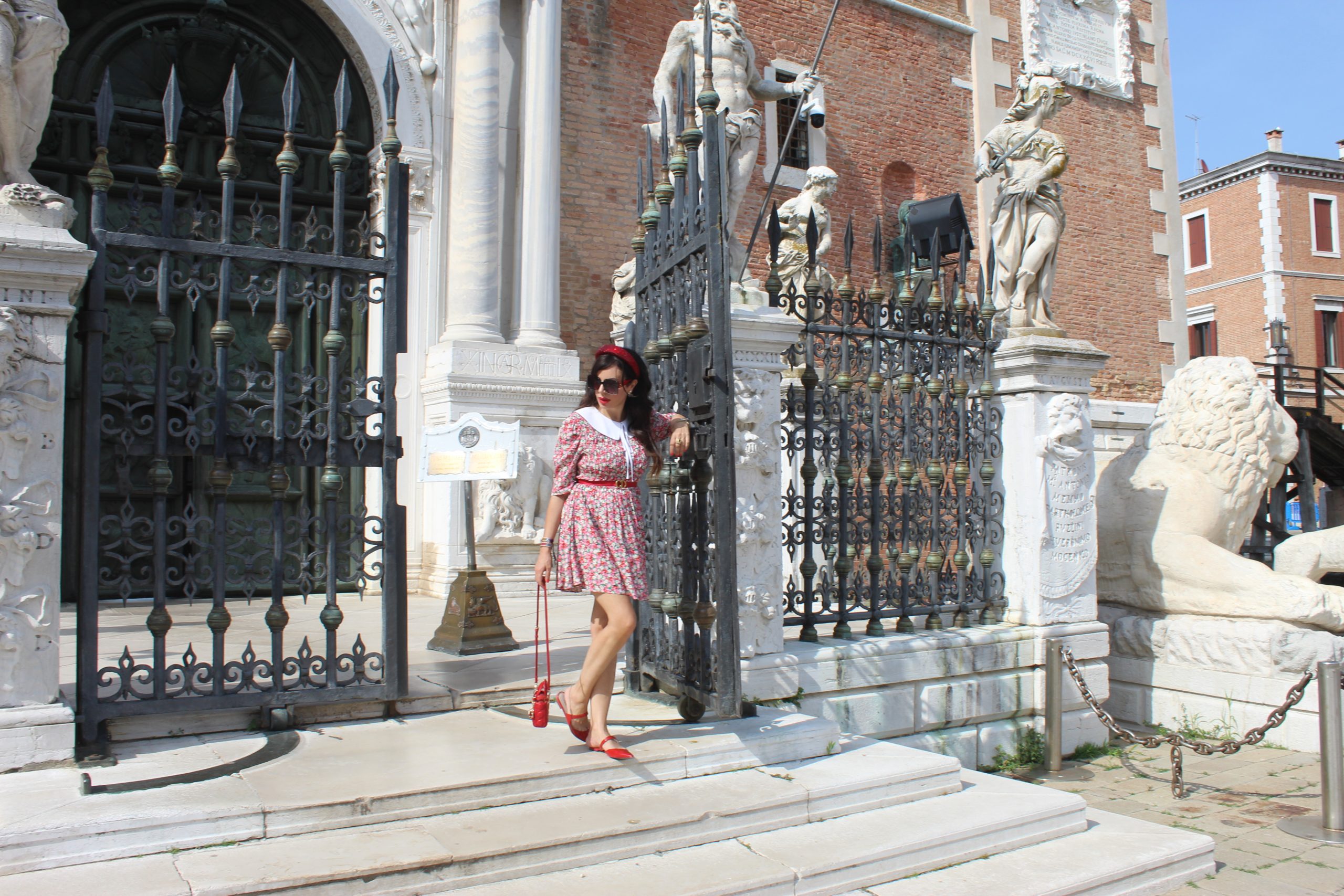 VICOLO dress DIOR accessories Paola Lauretano Venice Travel in Italy Biennale di Venezia