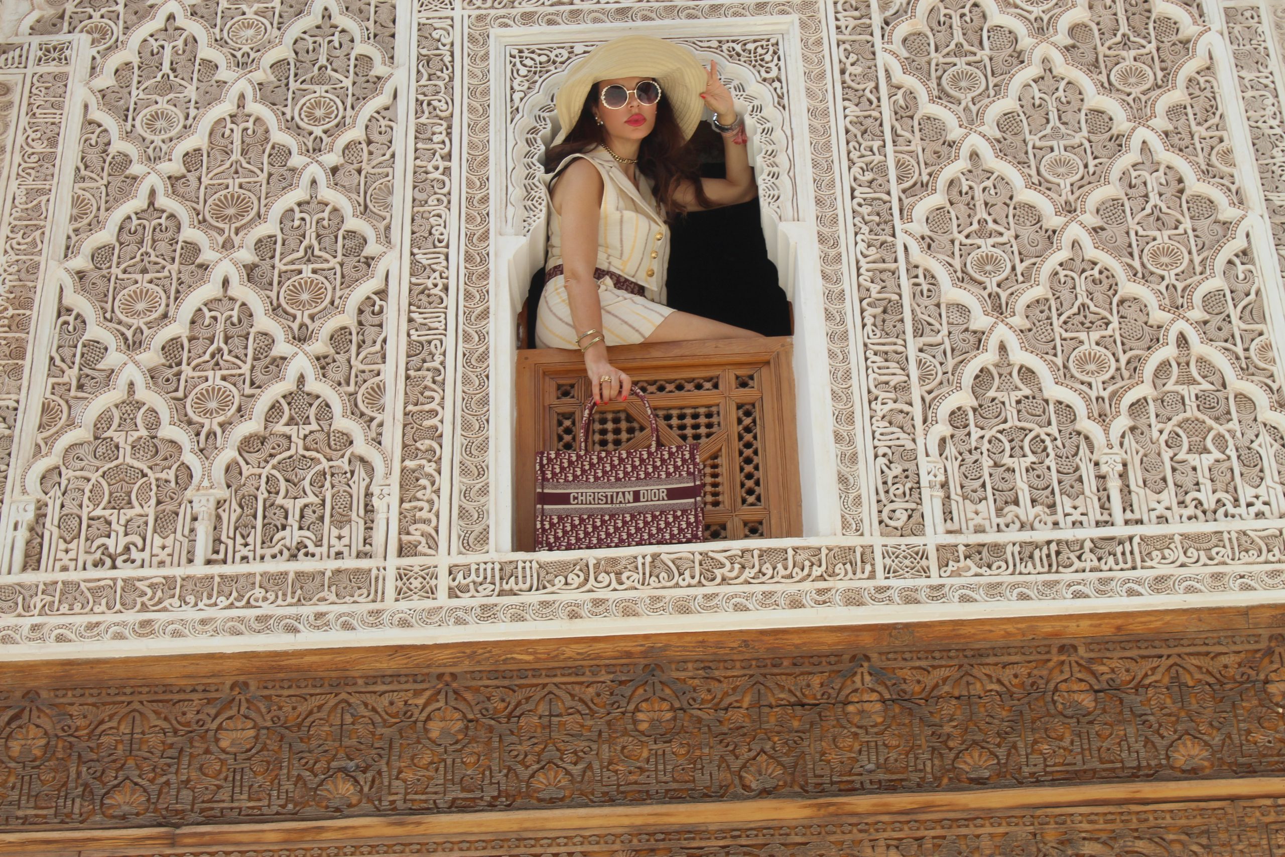 LUMINA FASHION shorts and vest DIOR tutti accessories Marrakech Travel Blogger Fashion Blogger